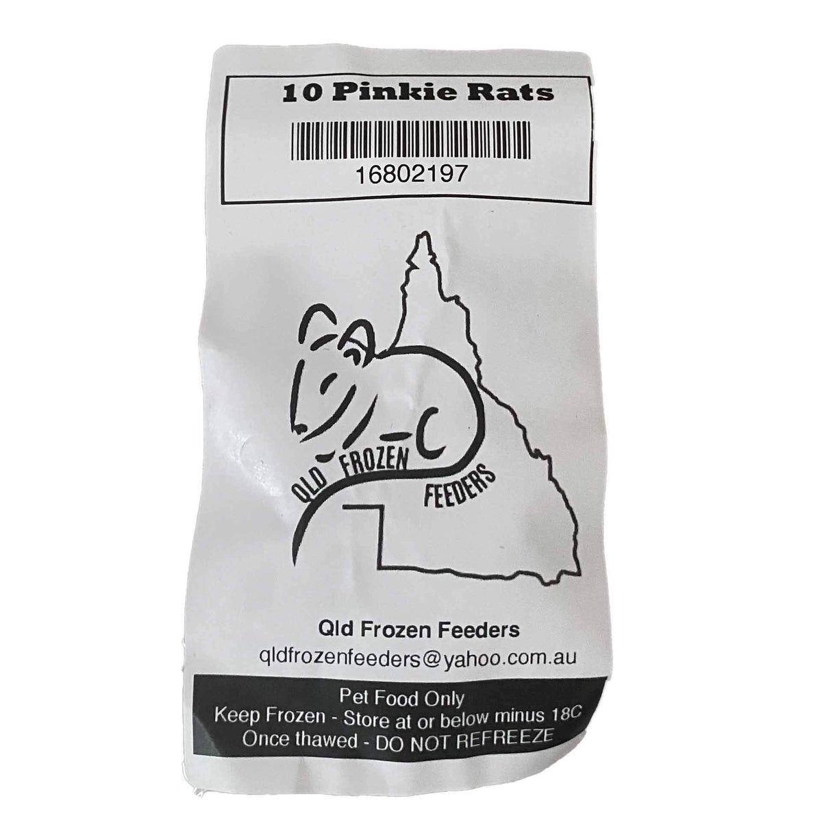Frozen Feeder Rat - Pinkie - Pack of 10 - Frozen Food - In store Pick Up Only