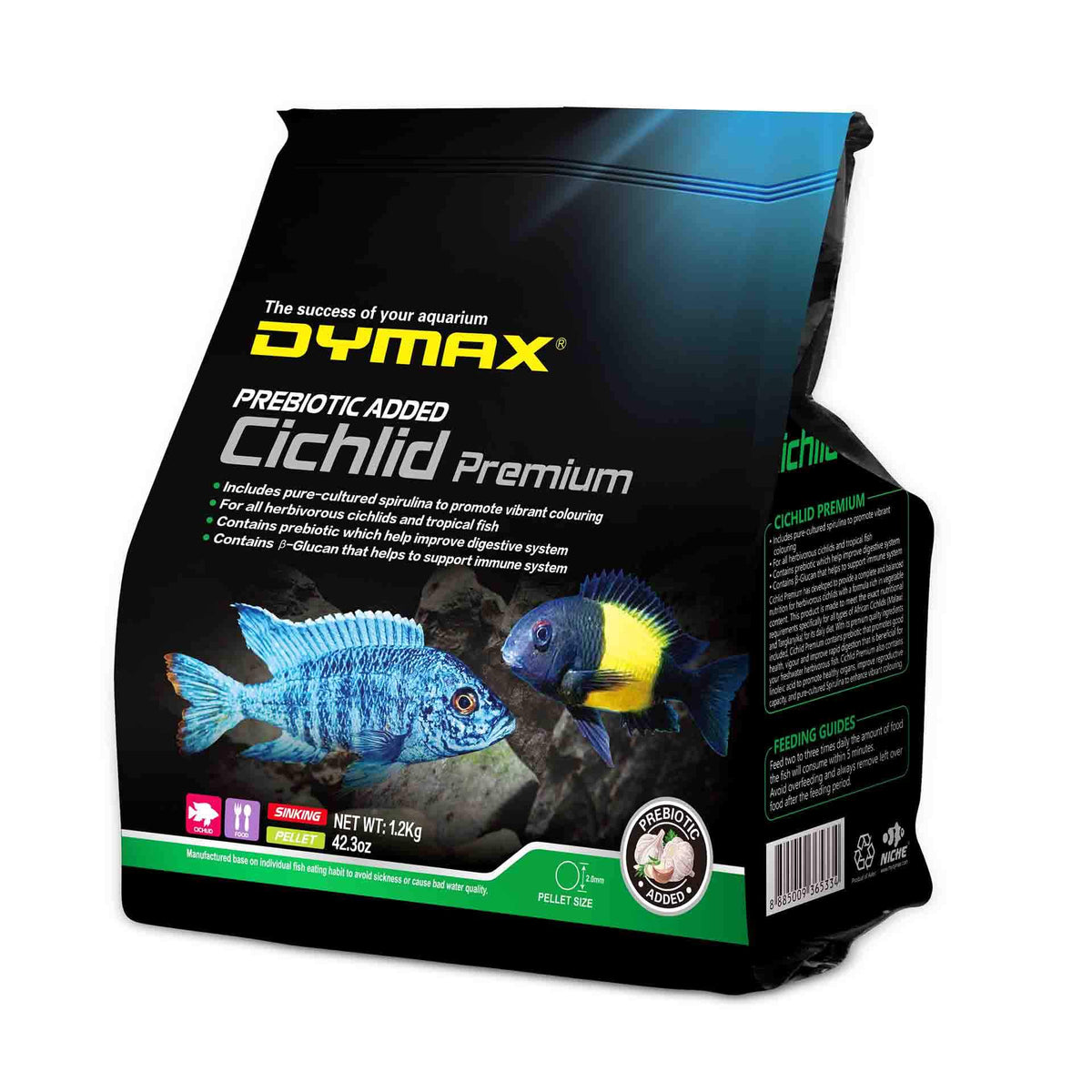 Dymax Cichlid Premium Sinking Pellets 1.2Kg
