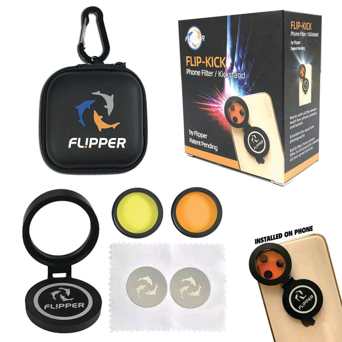 Flipper Flip Kick Phone Filter - Multi-purpose Camera Filter and Phone Stand