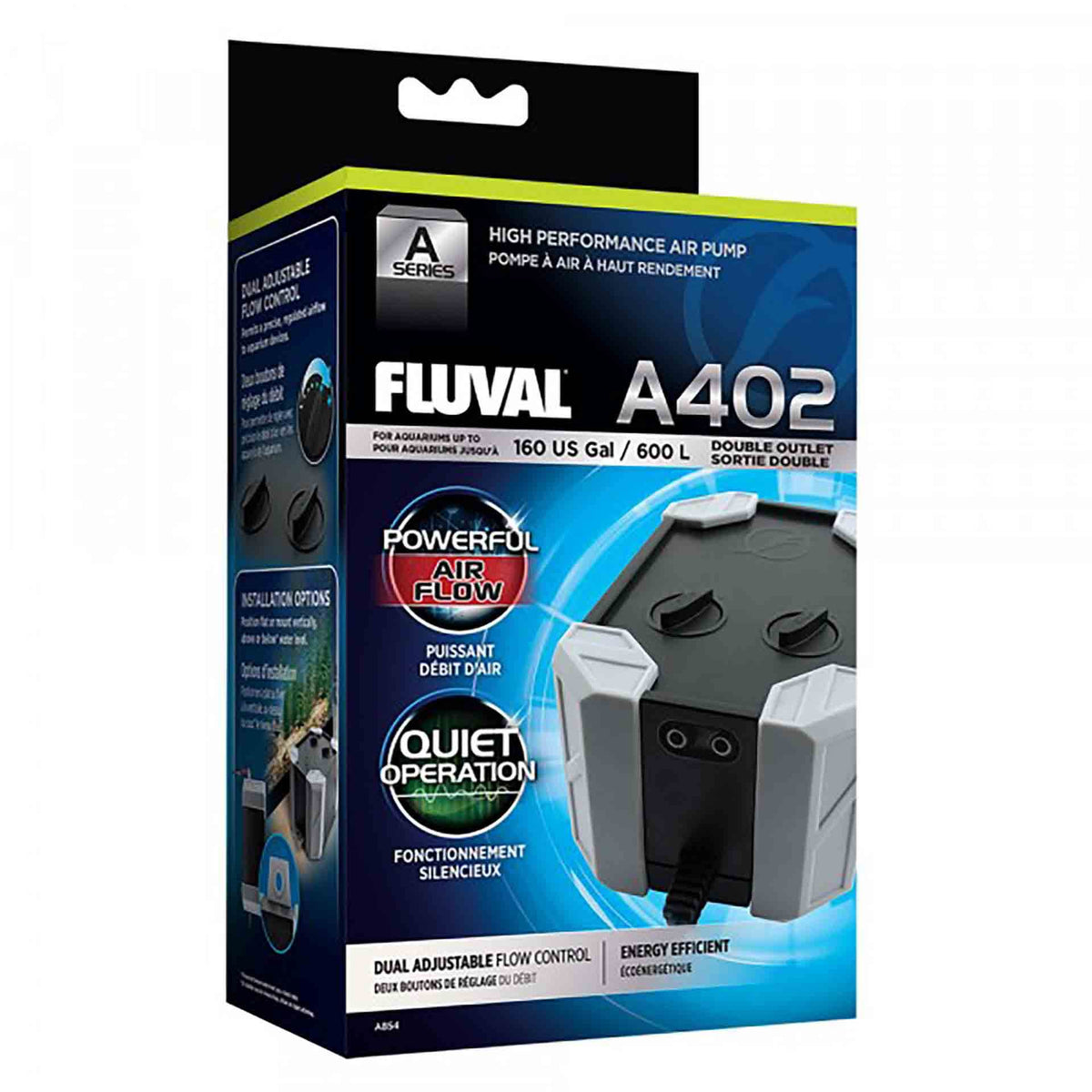 Fluval A402 Air Pump 330-370l/h - Dual Outlet - A Series