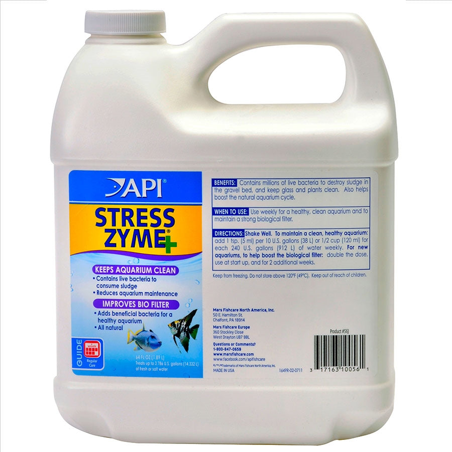 API Stress Zyme 1.89l Improves Biological Filtration - Reduces Sludge