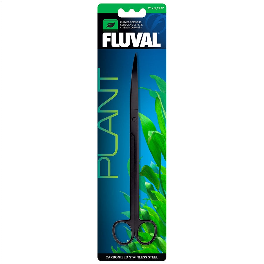 Fluval S Curved Planter Scissors - 25cm Carbonised Stainless Steel