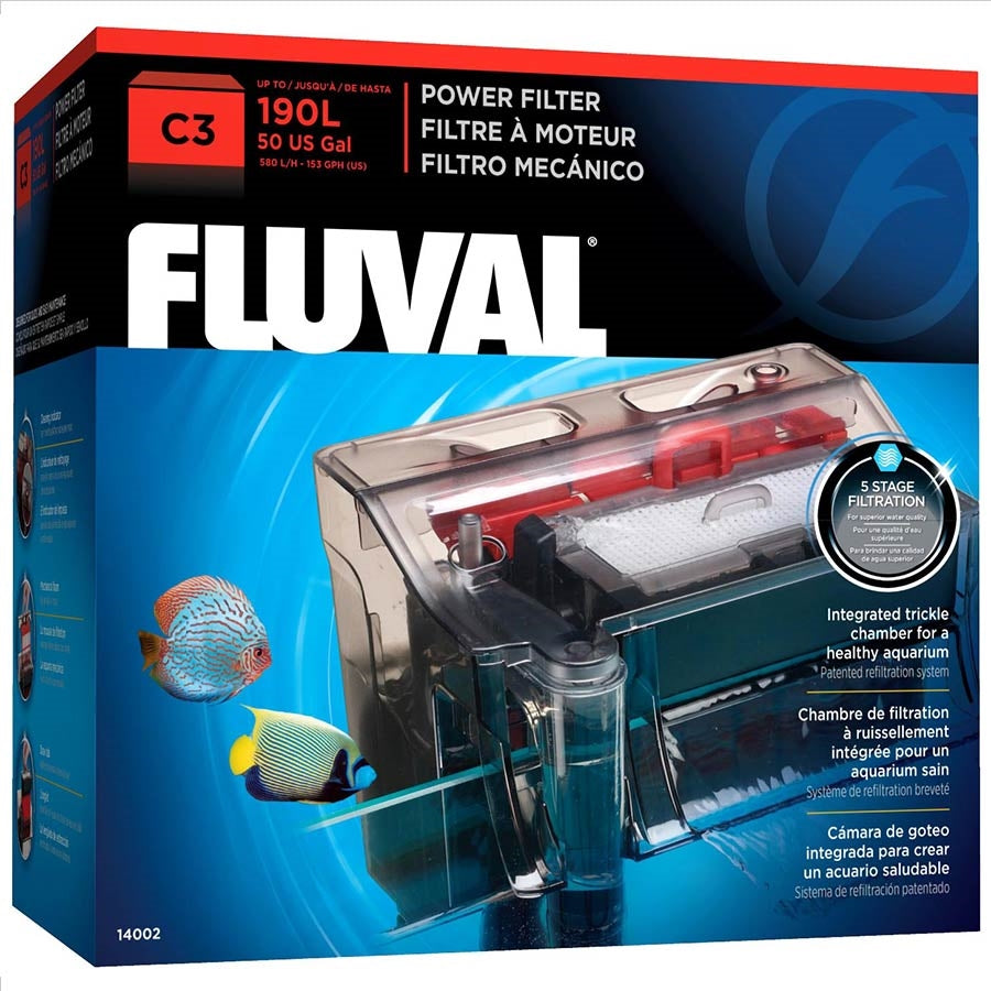 Fluval C3 Hang On Power Filter Clip On Aquarium up to 190l