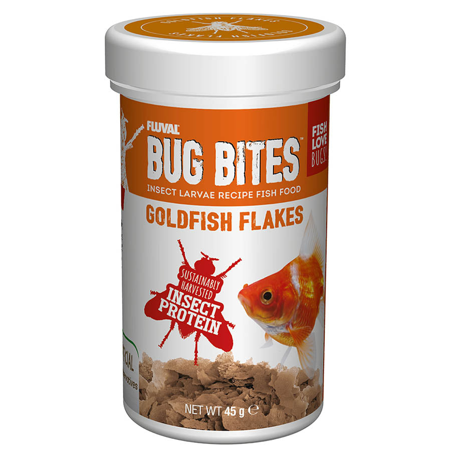 Fluval 45g Bug Bites Goldfish Flakes Fish Food