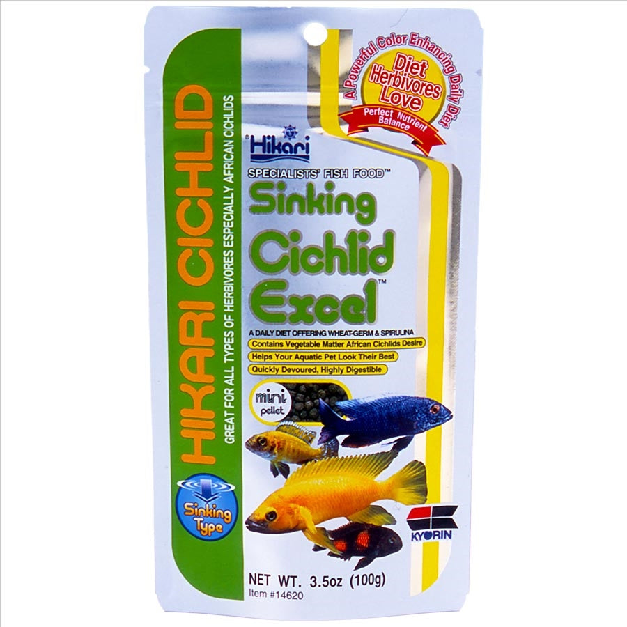 Hikari Sinking Cichlid Excel Mini Pellet 100g - 3-4mm Size Pellet
