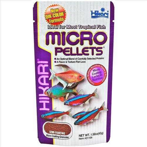 Hikari Tropical Micro Pellets 45g With Qik Colour