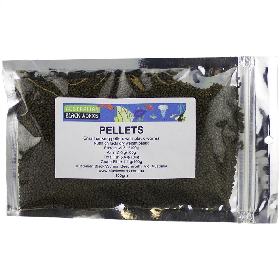 Australian Black Worms 100g Pellet 2mm