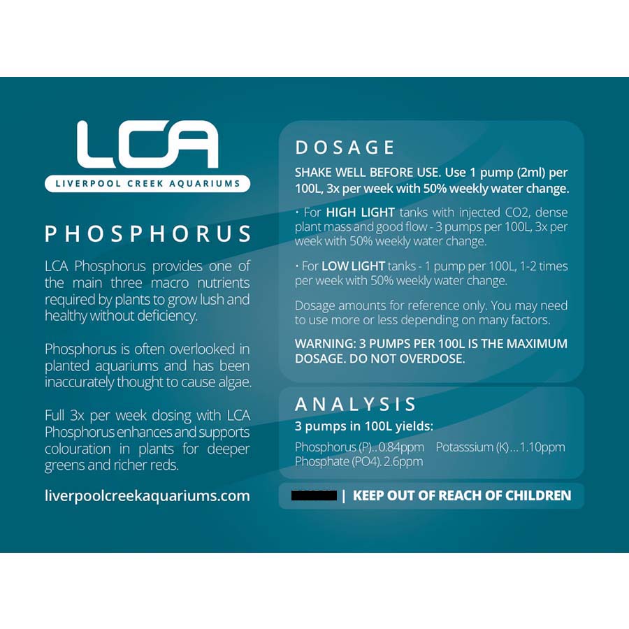LCA Phosphorus 250ml Plant Fertiliser - Liverpool Creek Aquariums