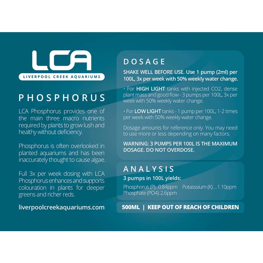 LCA Phosphorus 500ml Plant Fertiliser - Liverpool Creek Aquariums