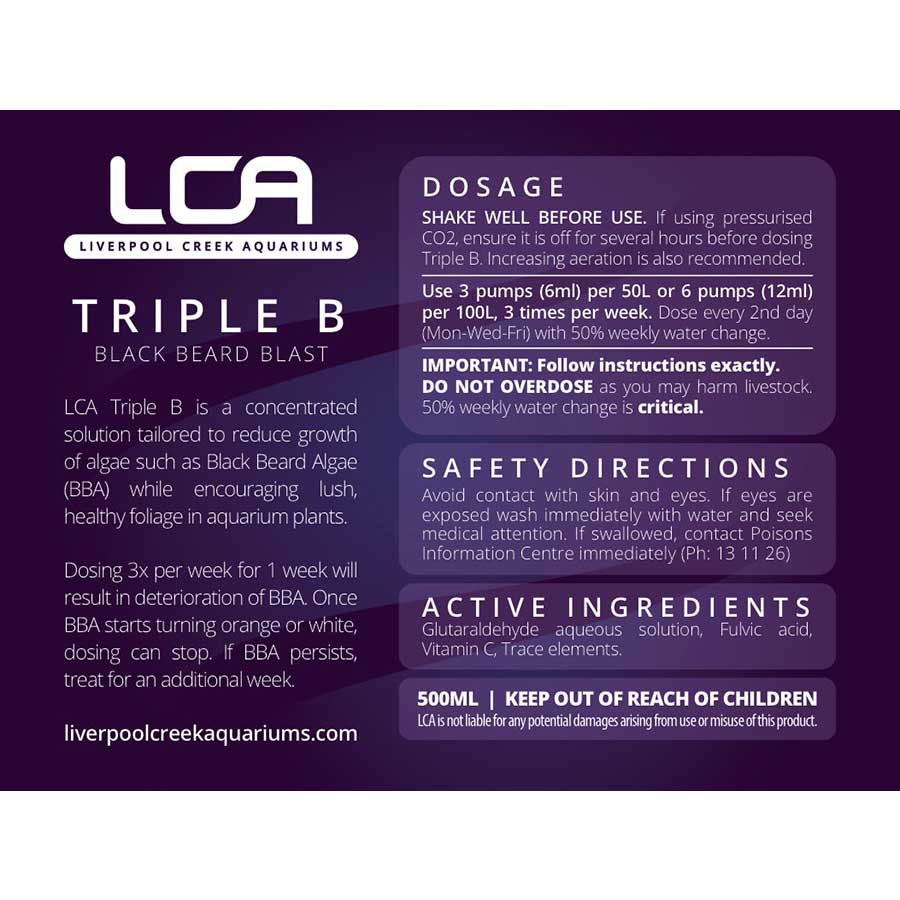 LCA Triple B 500ml Black Beard Blast Formula - Liverpool Creek Aquariums