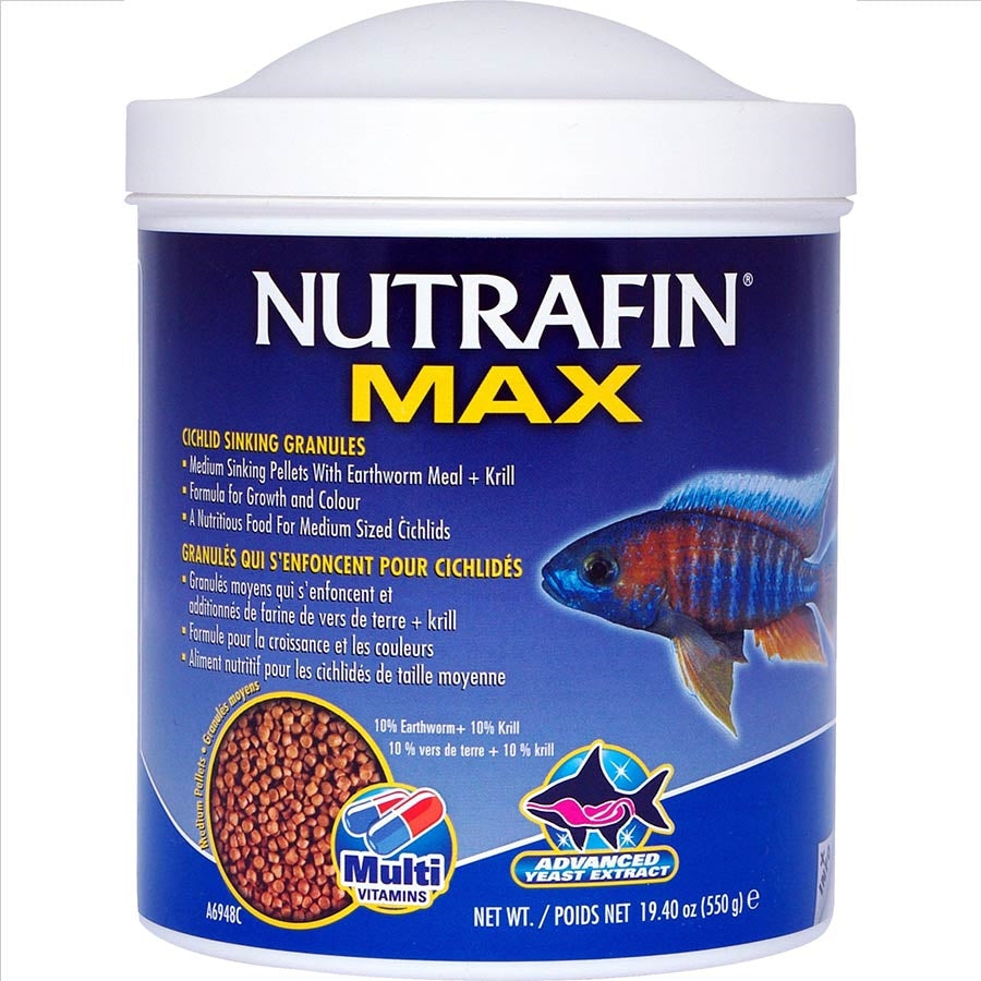 Nutrafin Max Cichlid Medium Sinking Granules 550g Fish Food