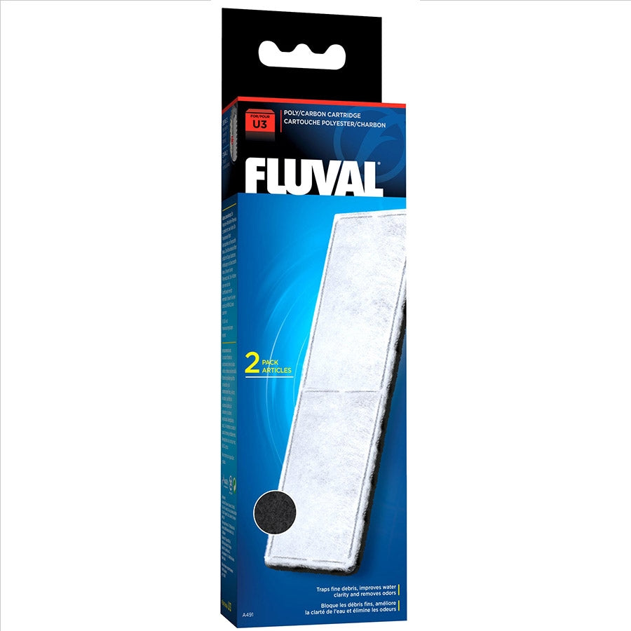 Fluval U3 Poly and Carbon Cartridge - Pack of 2