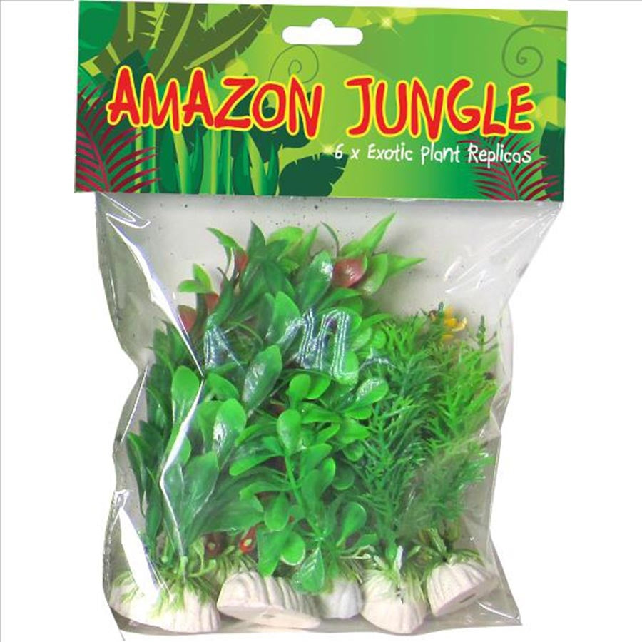 Jungle Mixed 6 Plastic Plant Pack - 10cm