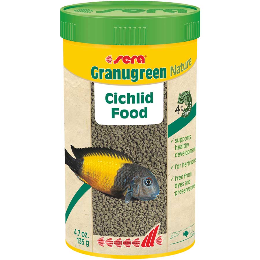 Sera Nature Granugreen Granules 135g - Cichlid Fish Food