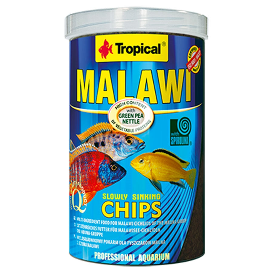 Tropical Malawi Chips 1.5mm Sinking 1000ml 520g Fish Food