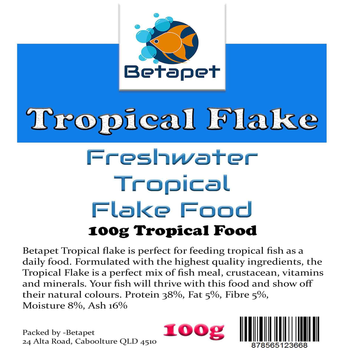 Betapet 100g Tropical Flake Fish Food