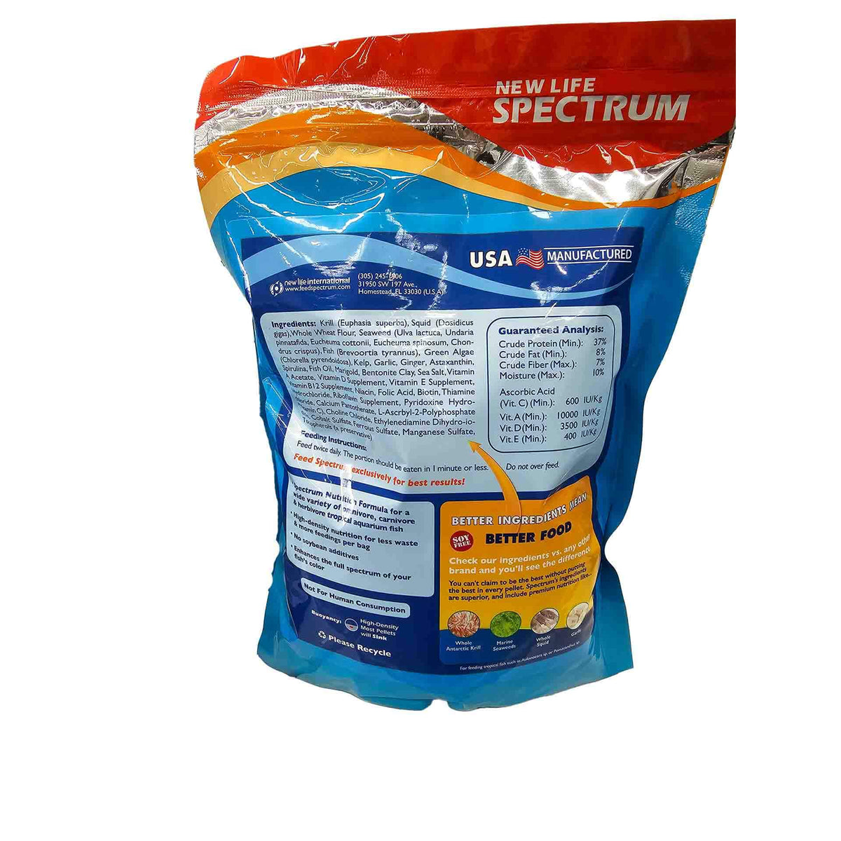 New Life Spectrum Large Tropical Fish Diet 600g - Sinking Pellet 3-3.5mm