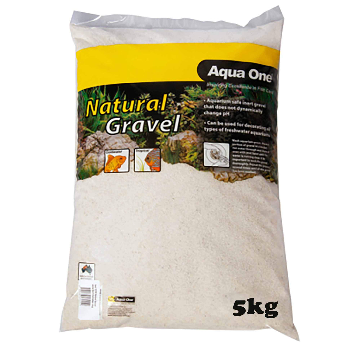 Aqua One Natural Gravel White Sand Australian 5kg (White) **