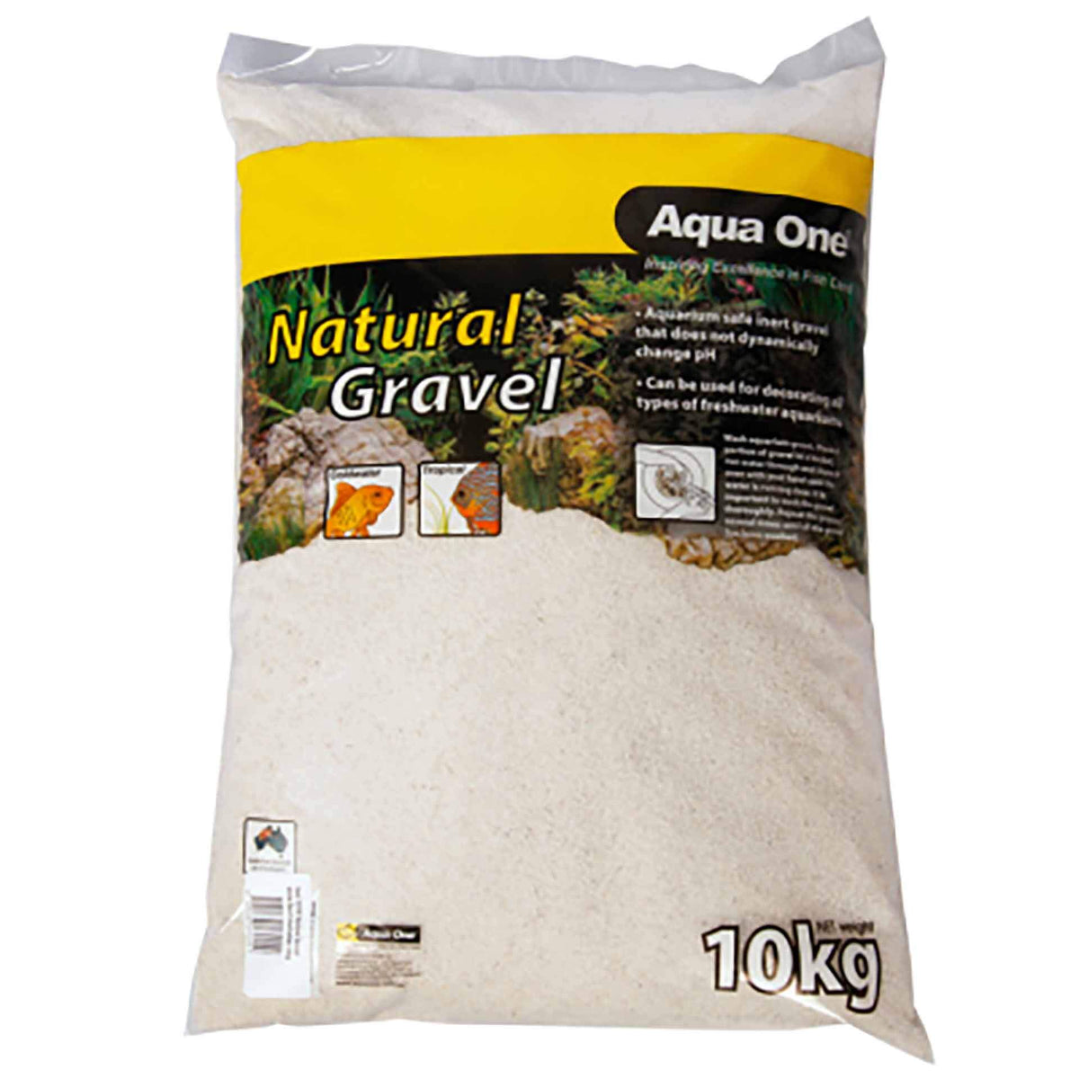 Aqua One Natural Gravel White Sand Australian 10kg (White) **