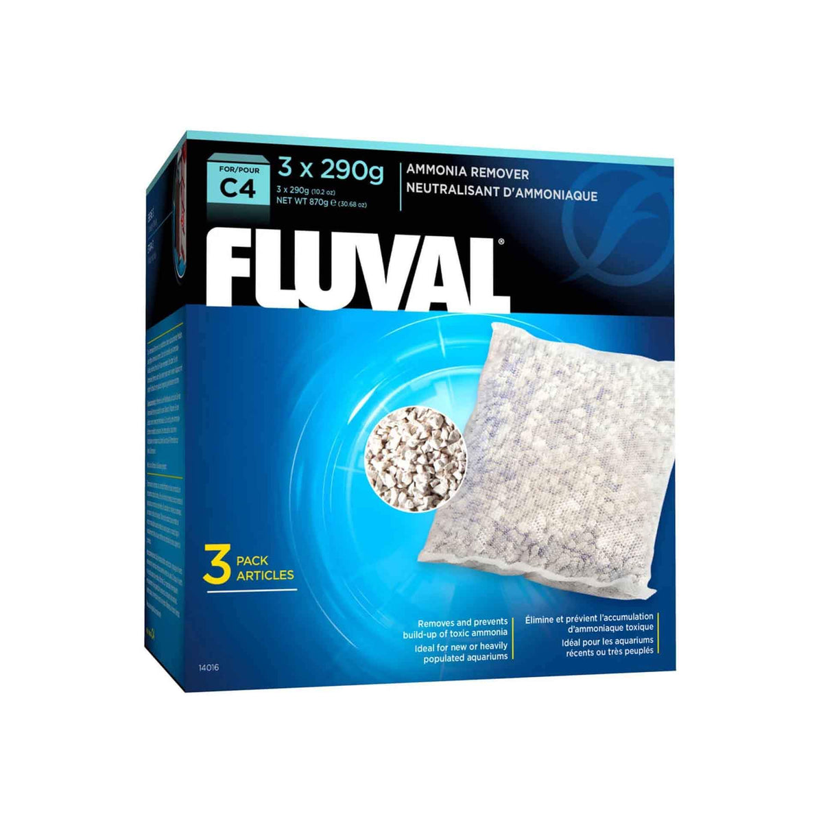 Fluval Ammonia Remover for C4 Power Filter 290g - 3 pack