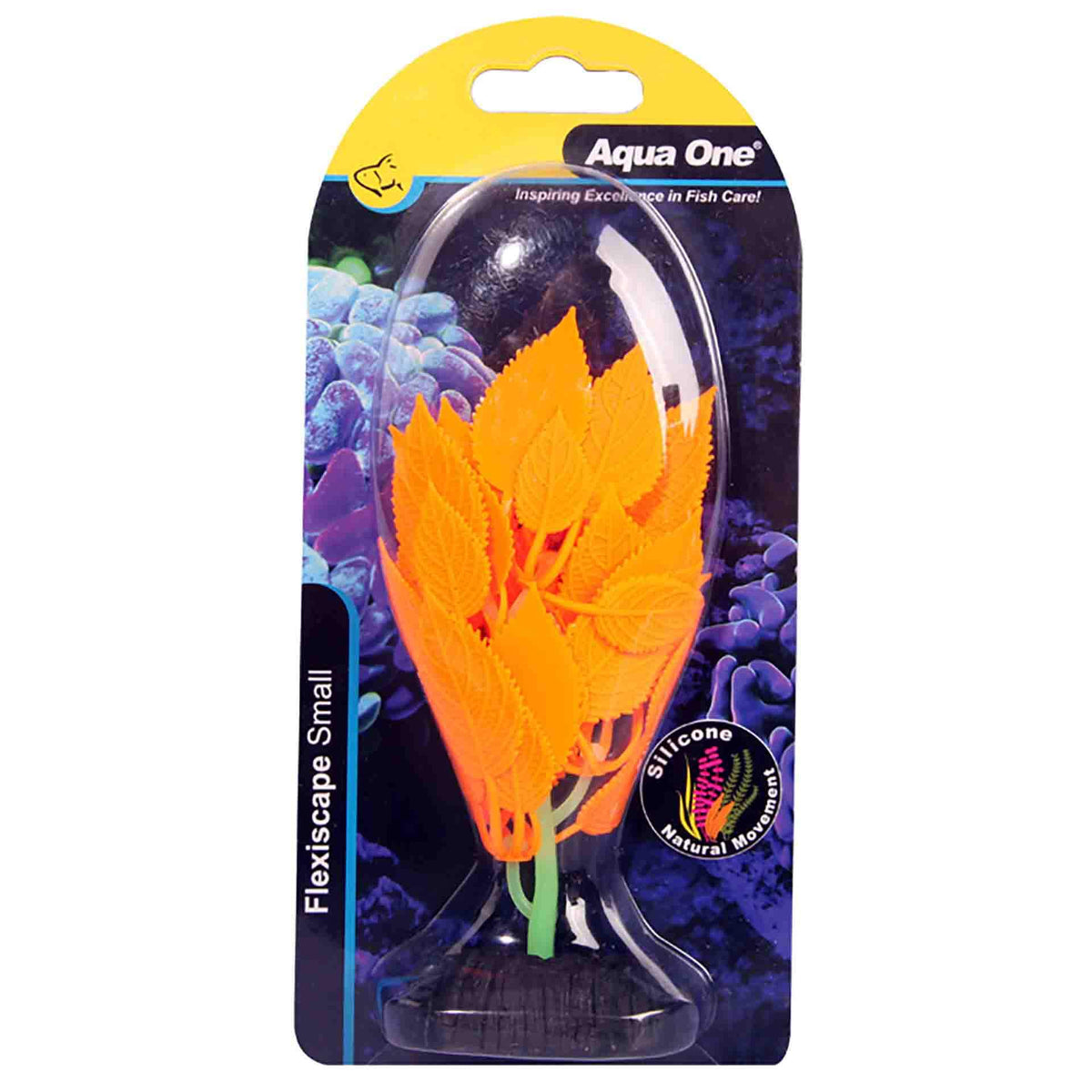 Aqua One Flexiscape Small Mermaid Weed Orange 13.5cm - Artificial Plant
