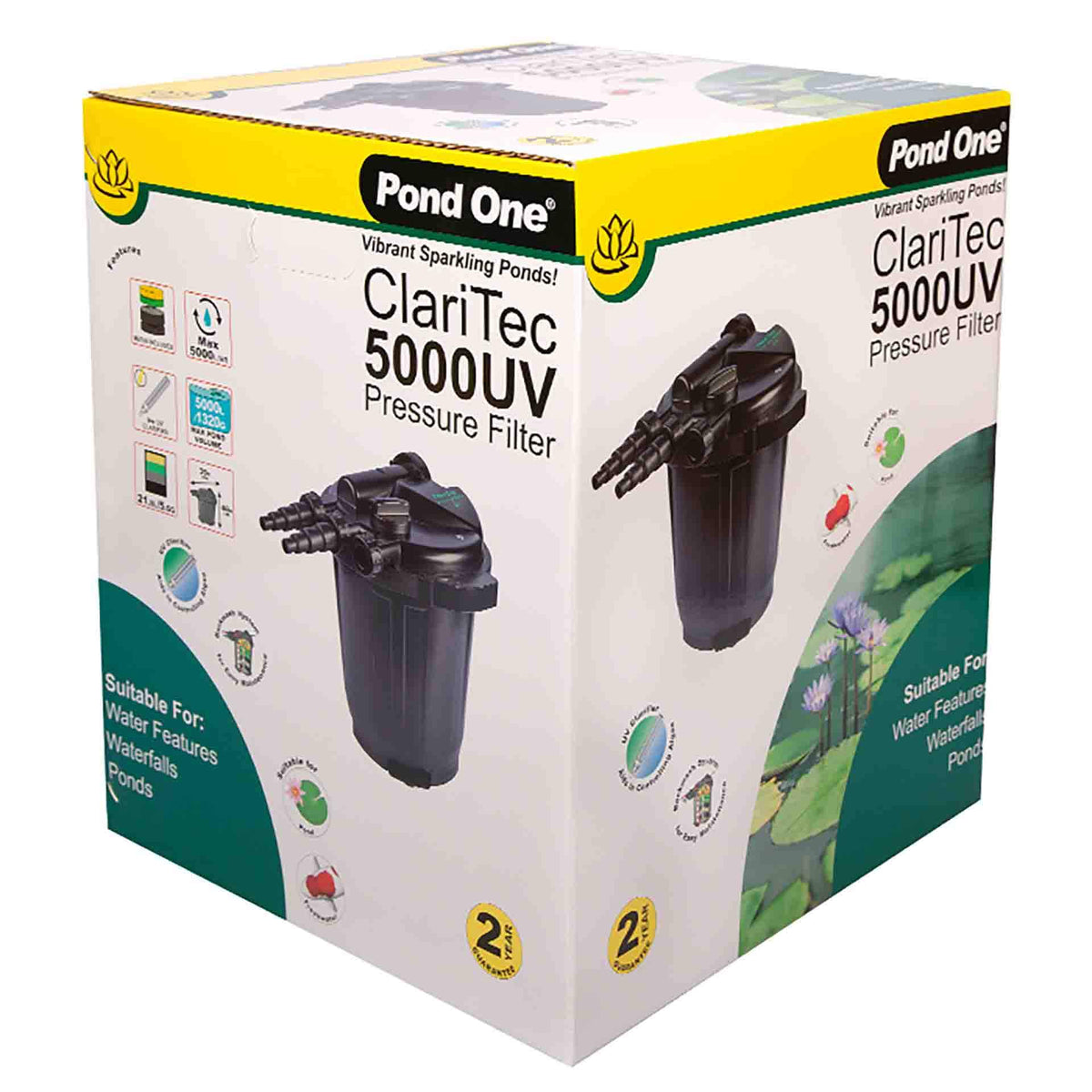 Pond One Claritec 5000UV Pressurised Filter with 9w UVC**