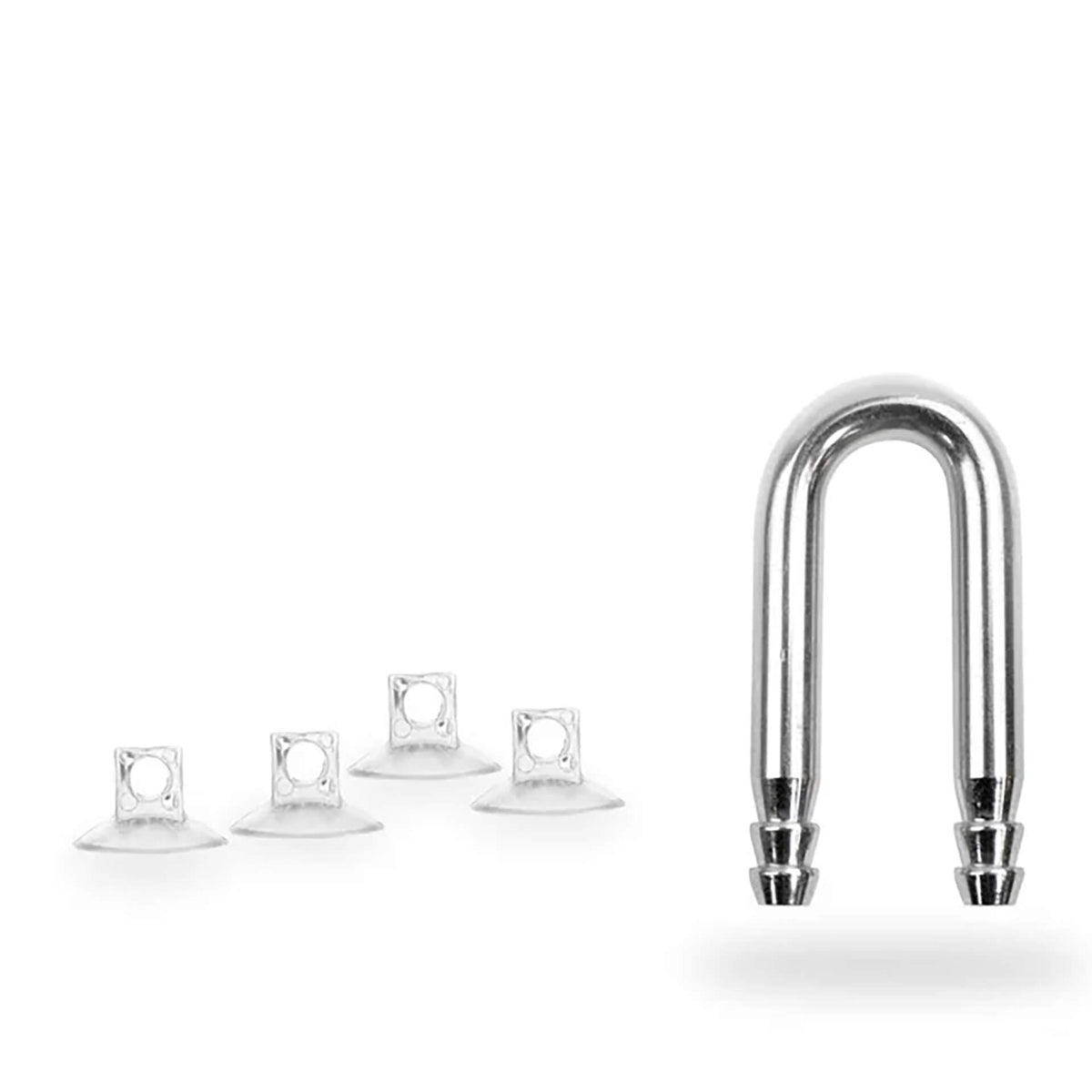 CO2 Art SS-Series U-Bend Stainless Steel Tubing Connector + 4x Suction Cups - Large