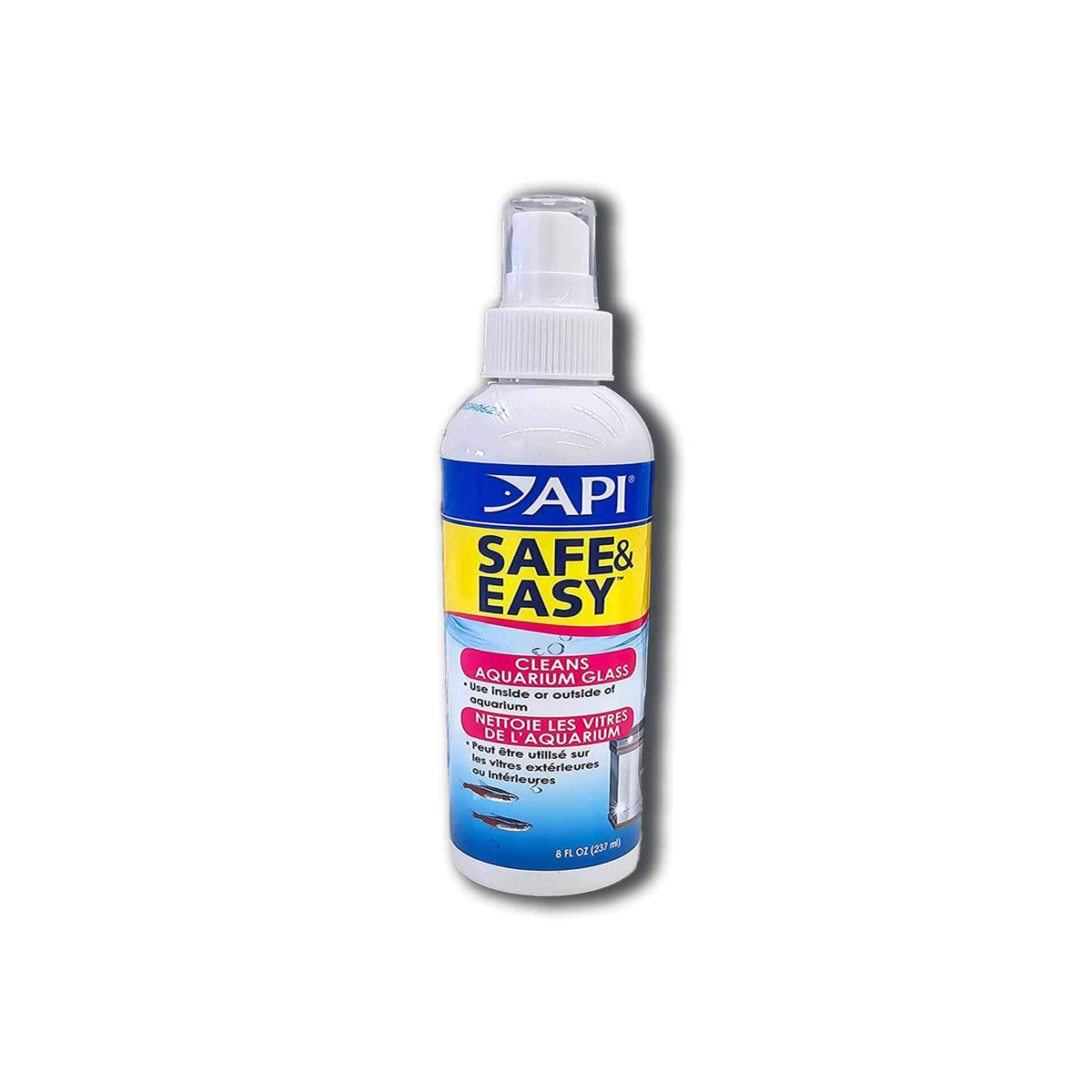 A bottle of API Safe and Easy aquarium cleaning spray designed for glass and acrylic aquariums.