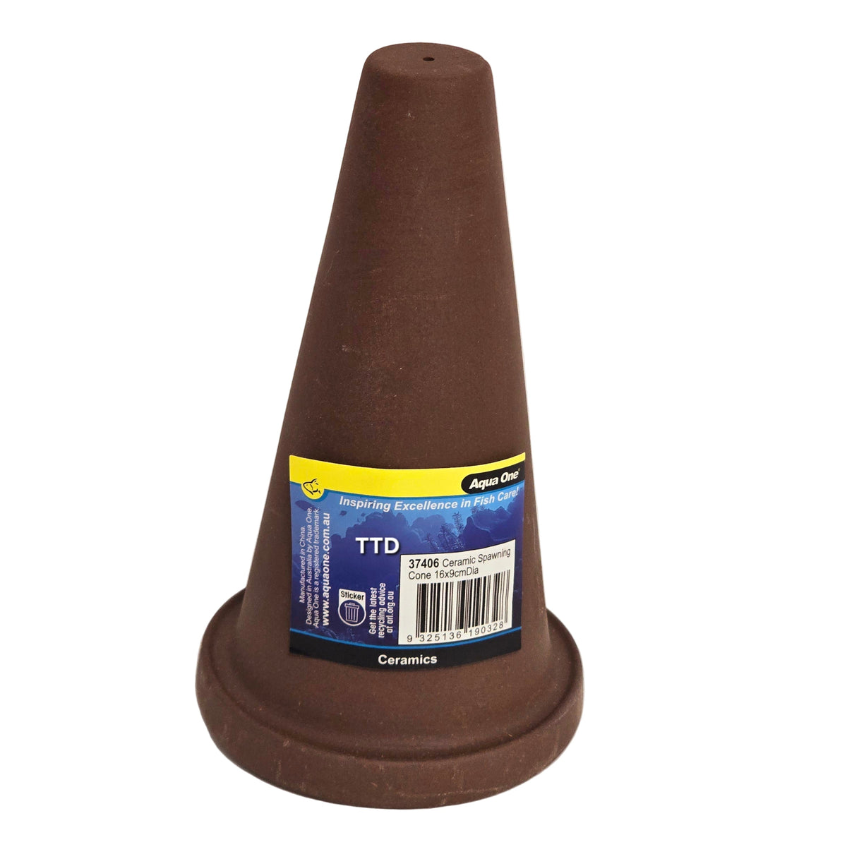 Aqua One Ceramic breeding Hide Cone - 15 x 9cm Diameter