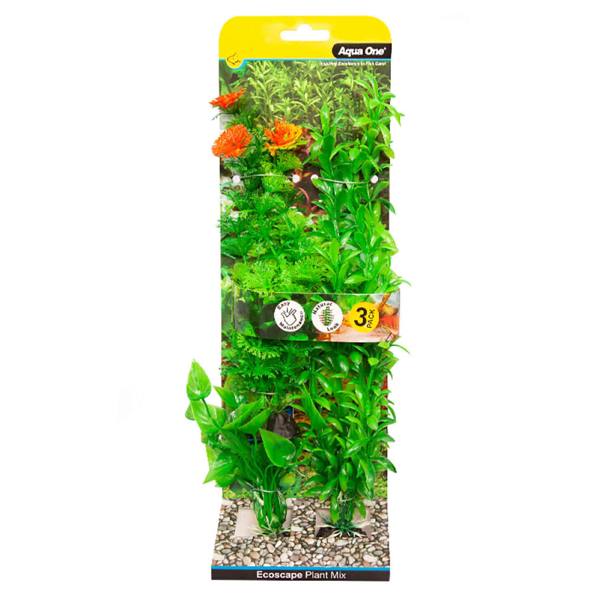 Aqua One EcoScape Plastic plant 3pk Mix 1 - 32cm - Artificial Plant