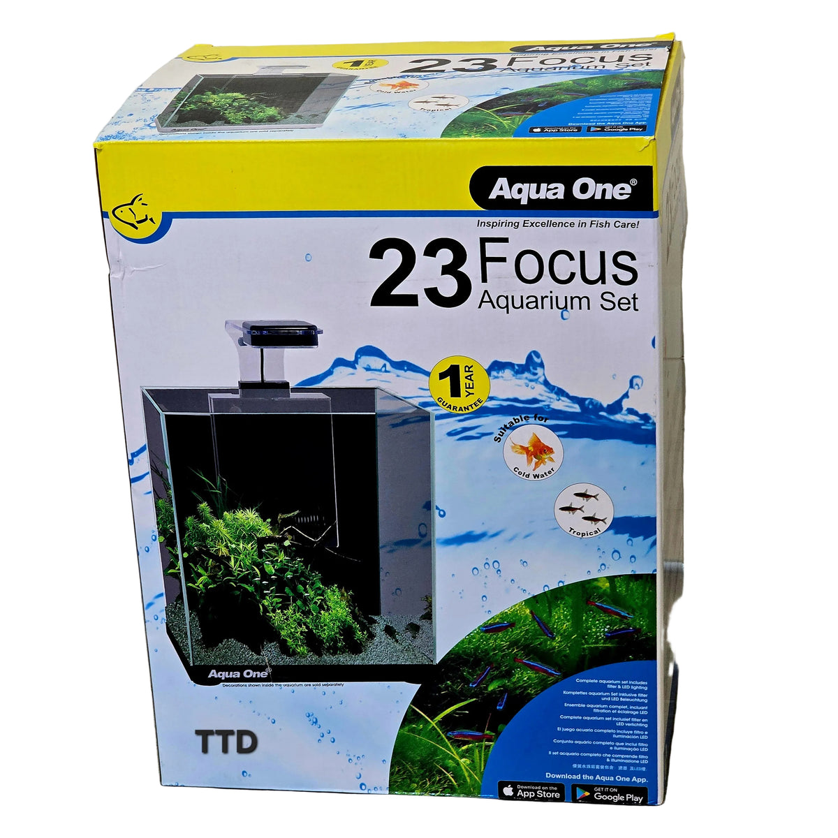 Aqua One Focus 23 Black Aquarium with Light and Filter