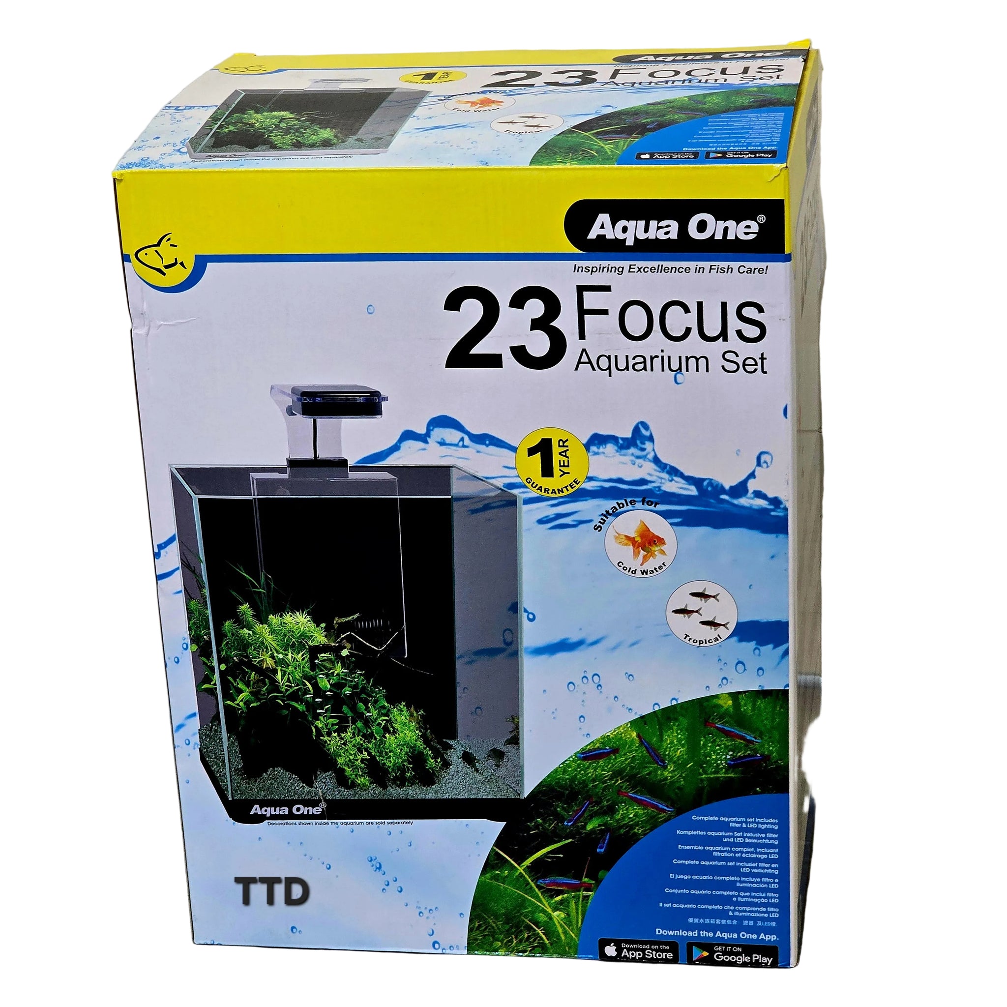 Aqua One Focus 23 Black Aquarium with Light and Filter - In Store