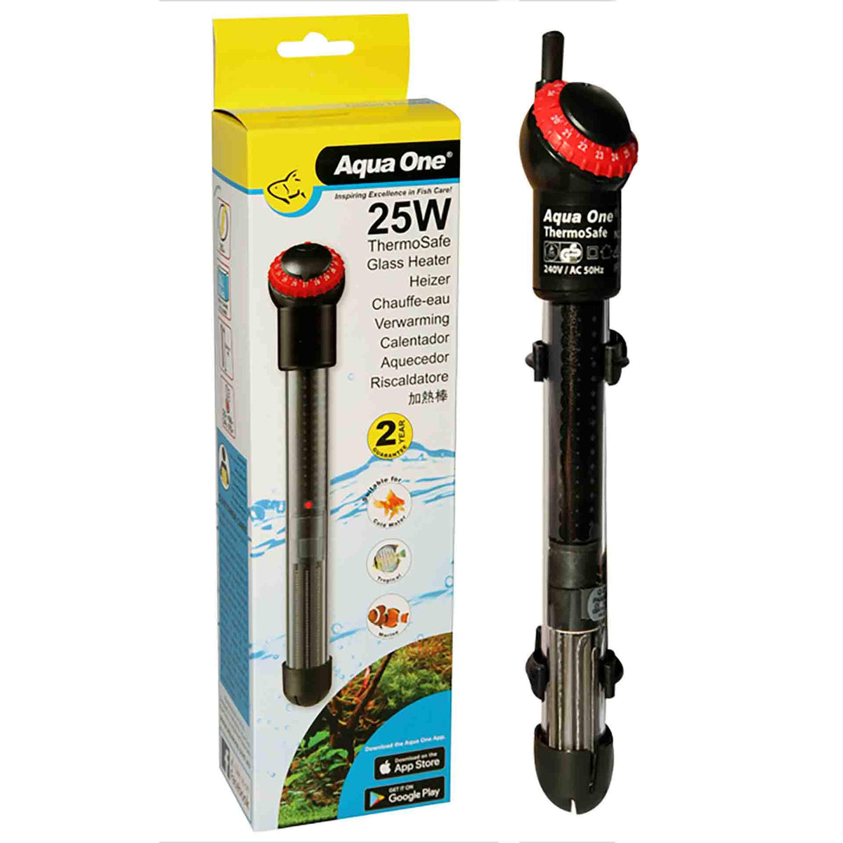 Aqua One Heater ThermoSafe 25W 24cm