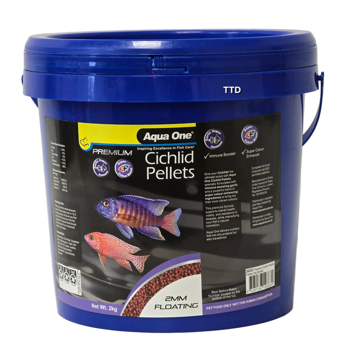 Aqua One Premium Cichlid Floating Pellets (2mm) 2kg