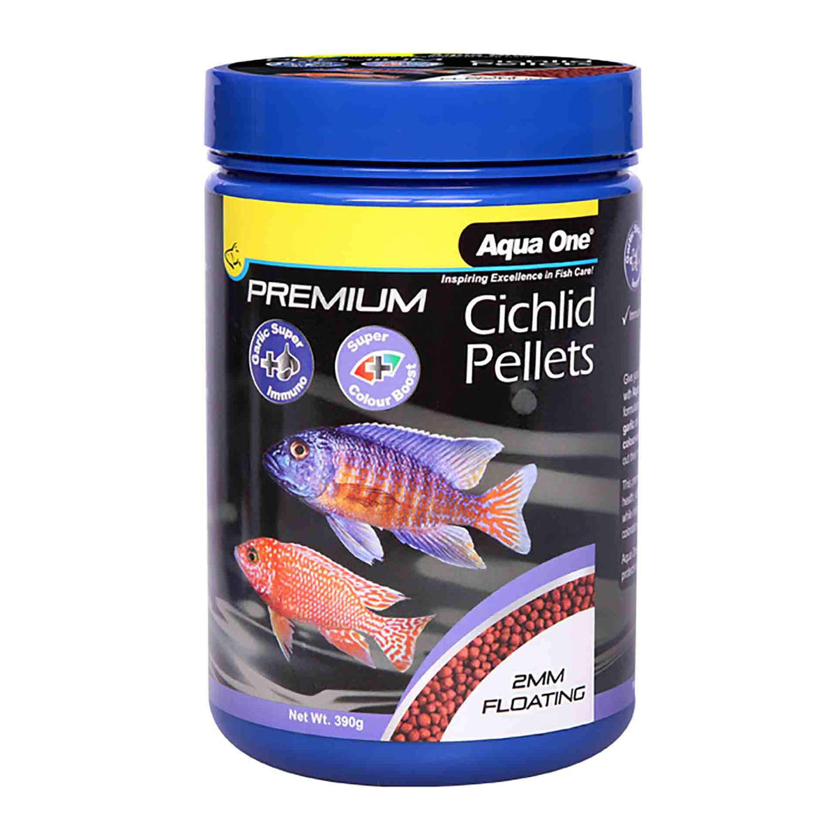 Aqua One Premium Cichlid Floating Pellets (2mm) 390g