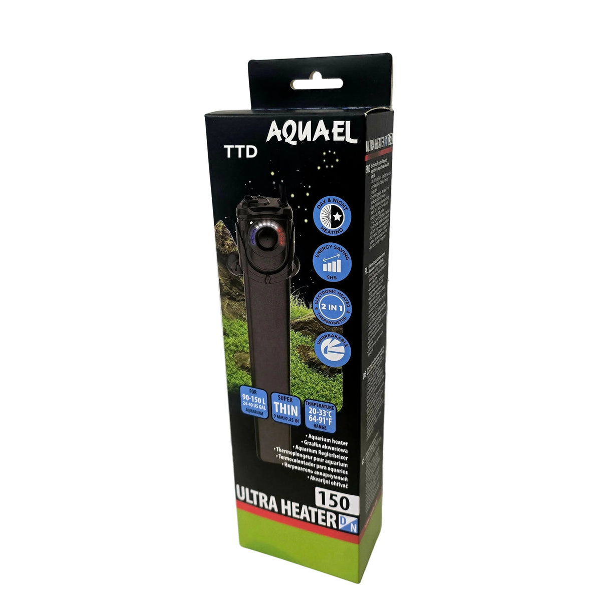 Aquael Professional Ultra Heater 150 Watt Electronic and Unbreakable - Day & Night
