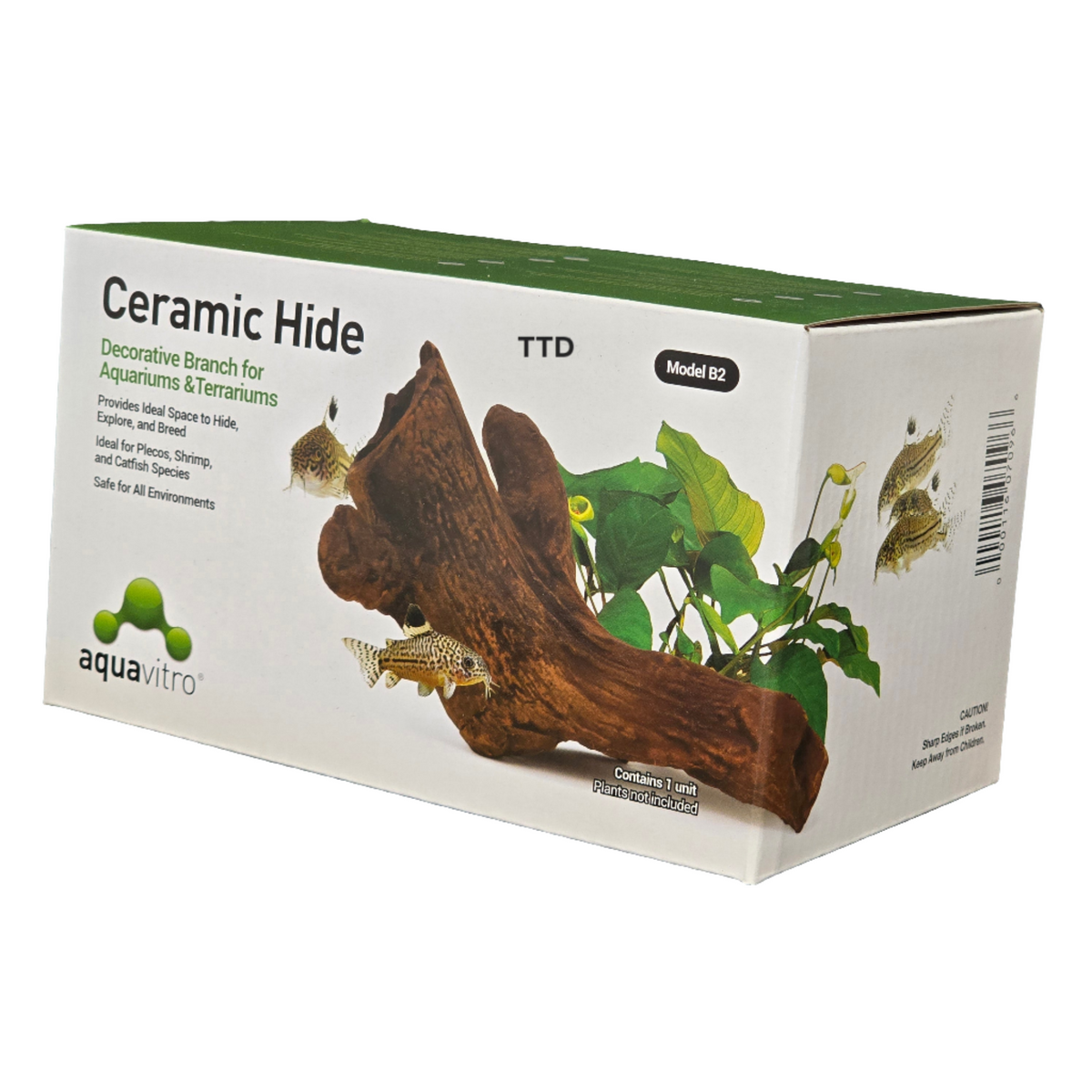 Aquavitro Ceramic Hide Model B2 (Decorative branch and logs for Aquarium and Terrarium)