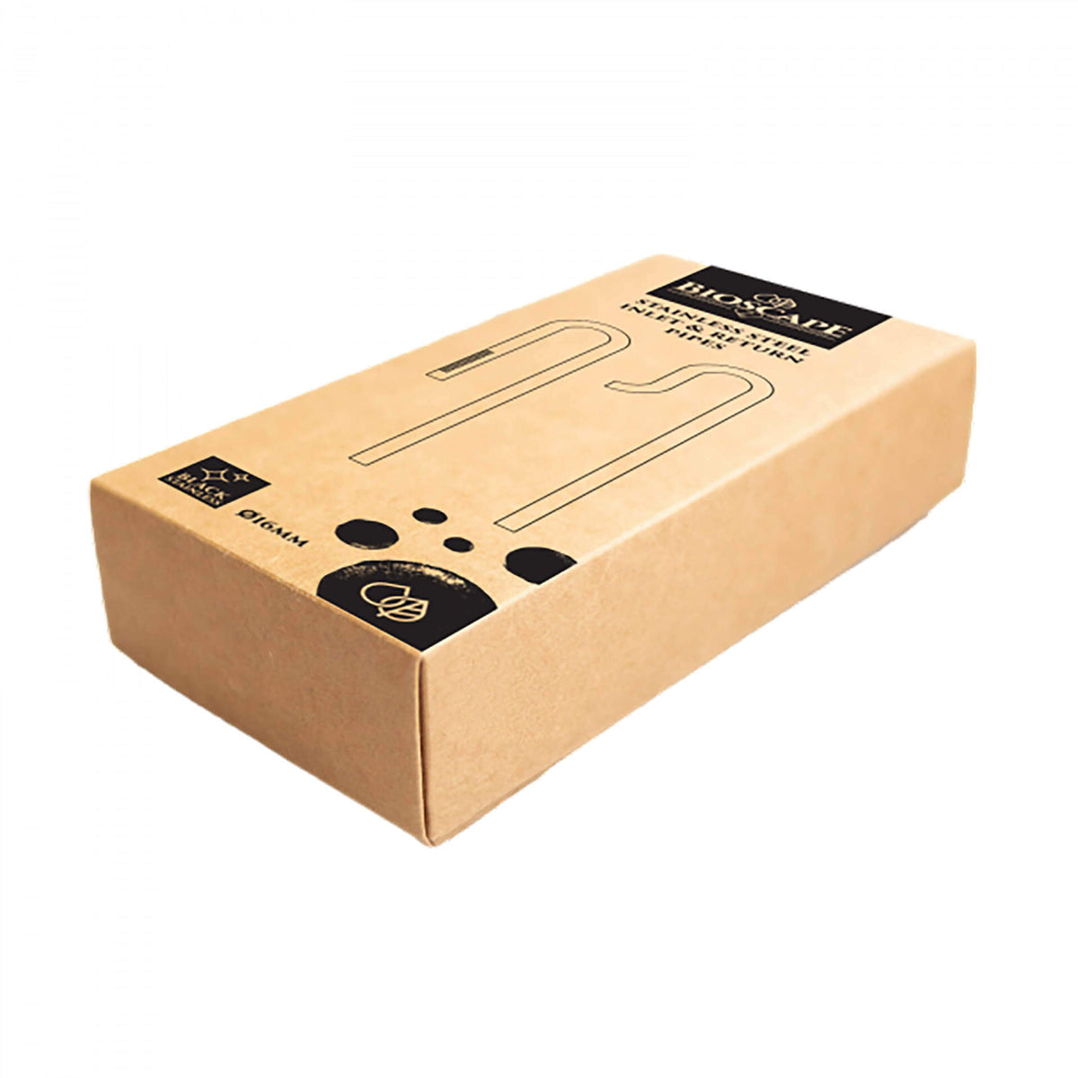 Bioscape Black Stainless Steel Inlet & Return Pipe Set - 16mm