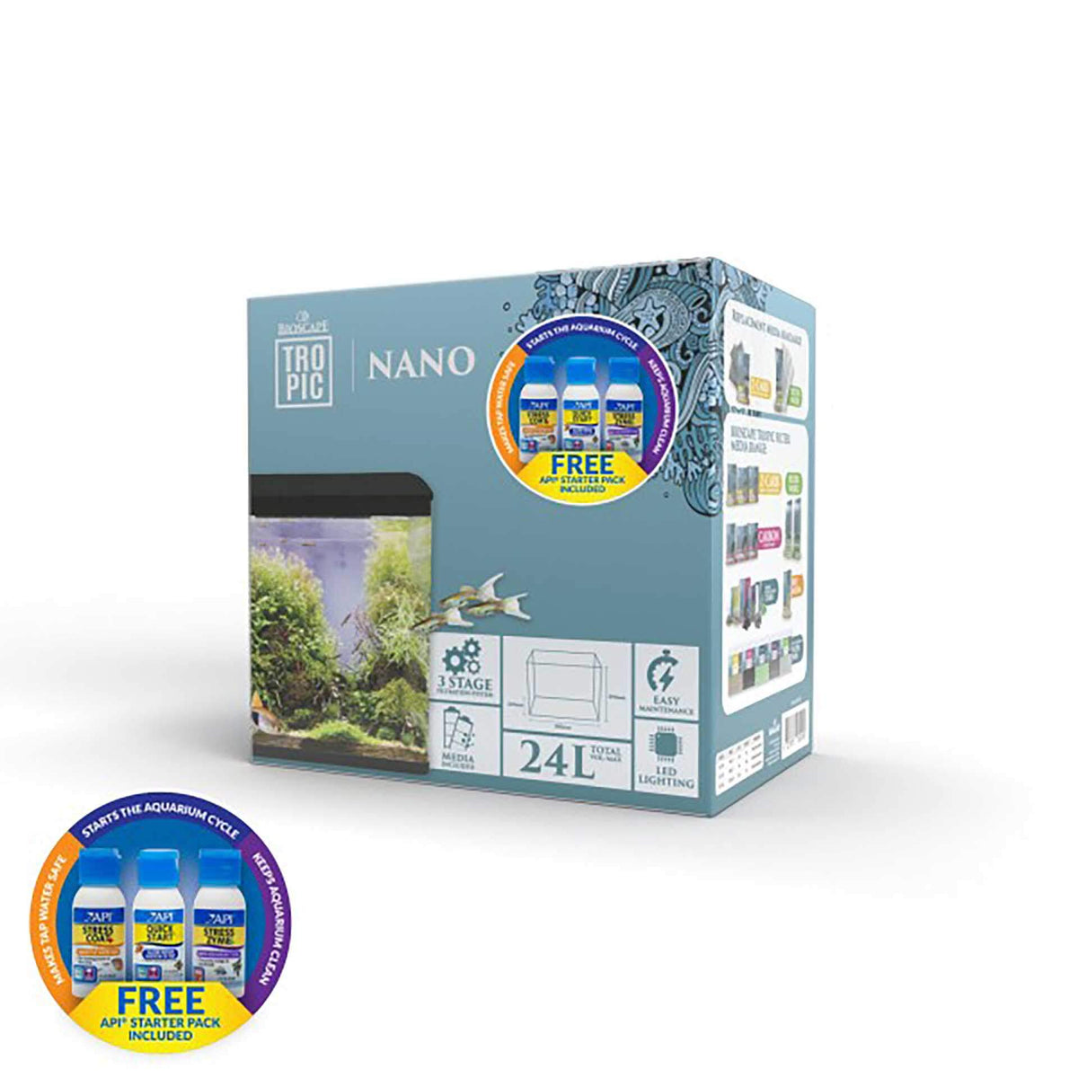 Bioscape Nano Aquarium Set Black 24L - 38 x 39 x 23cm - In Store Pick Up Only