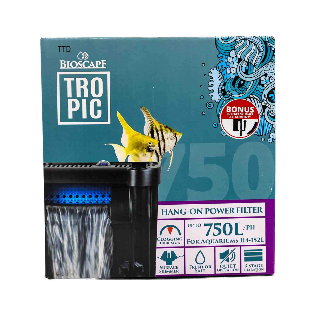 Bioscape Hang On Power Filter Large - 750l/h