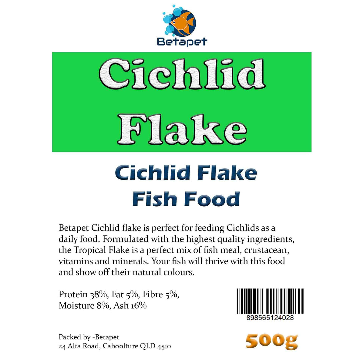 Betapet 500g Cichlid Flake Fish Food