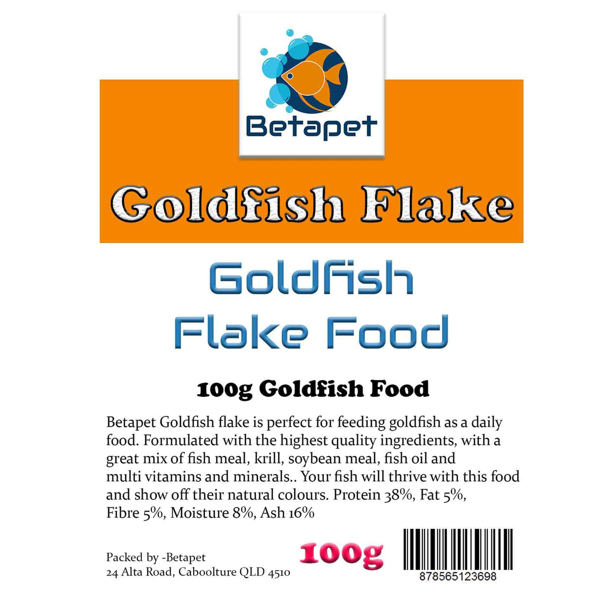 Betapet 100g Goldfish Flake Fish Food