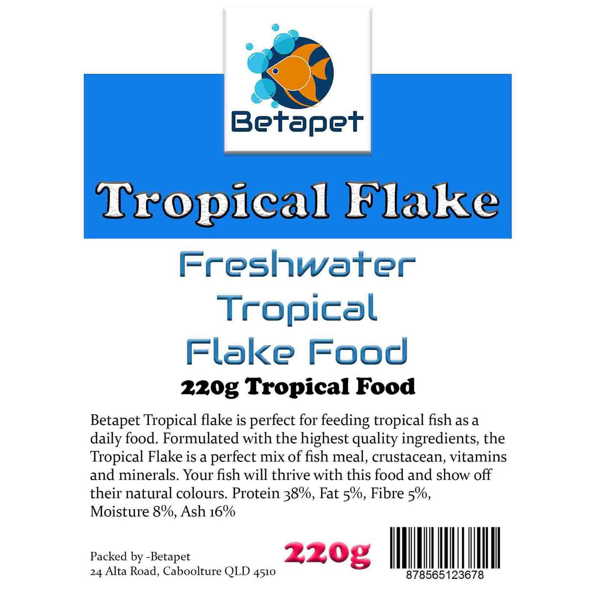 Betapet 220g Tropical Flake Fish Food
