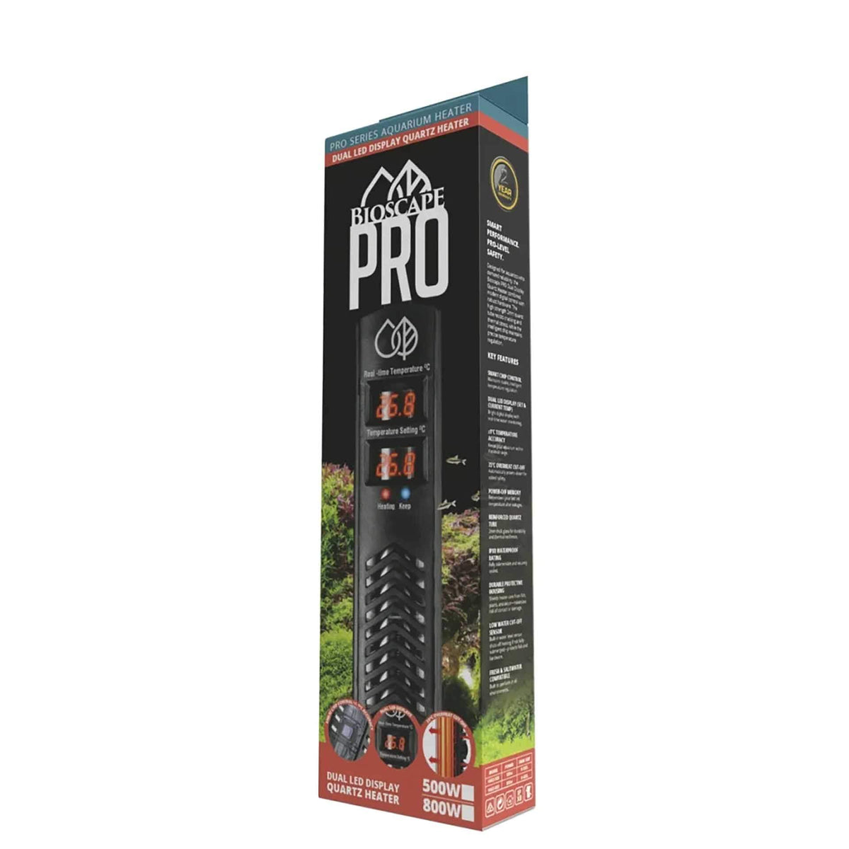 Bioscape Pro Electronic Dual LED Quartz Heater 800w