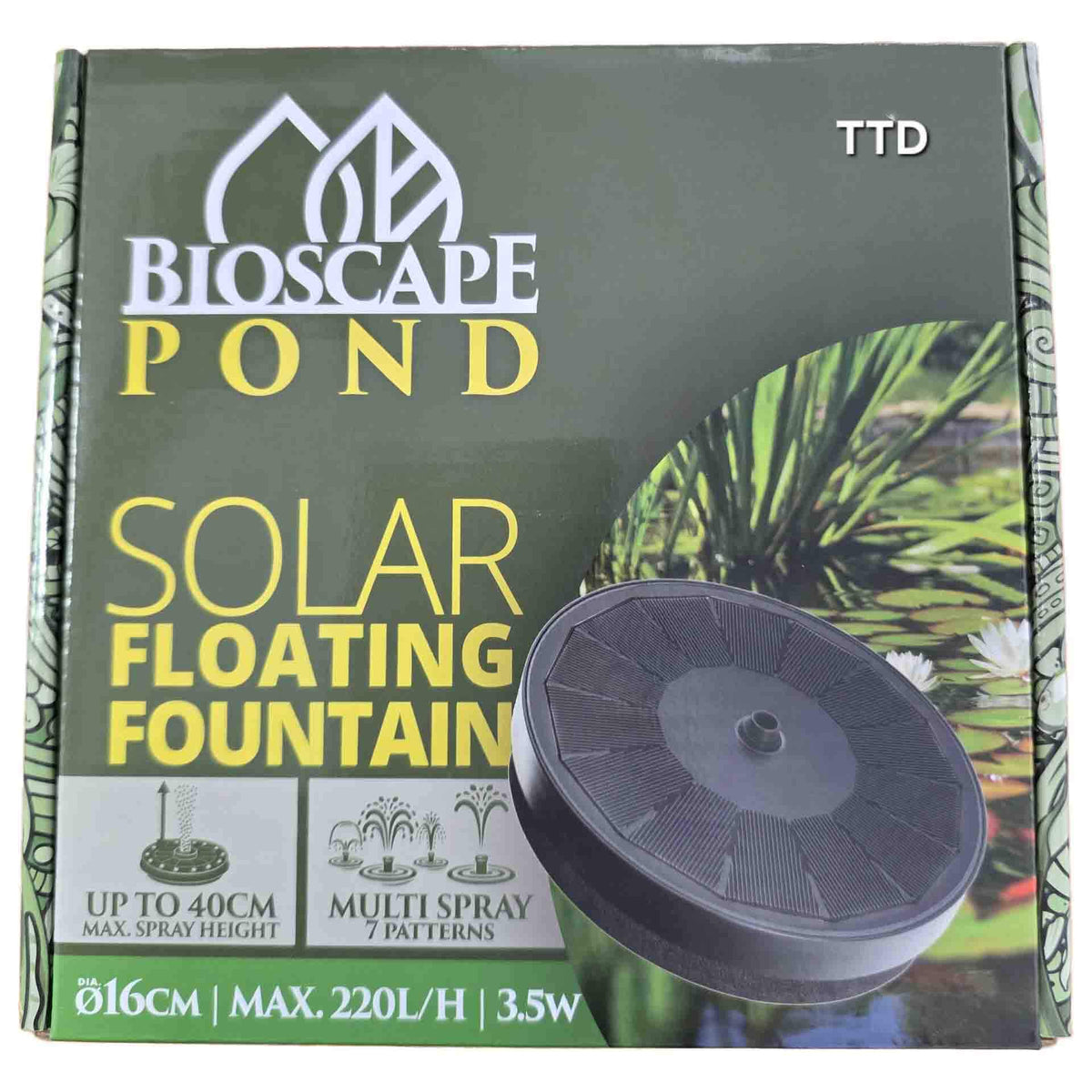 Bioscape Floating Solar Fountain 16cm