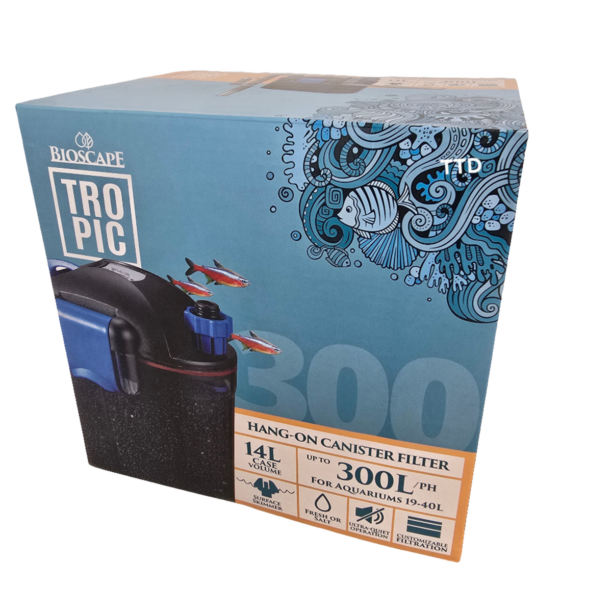 Bioscape Hang On Canister Filter 300lph - Aquariums up to 19-40L