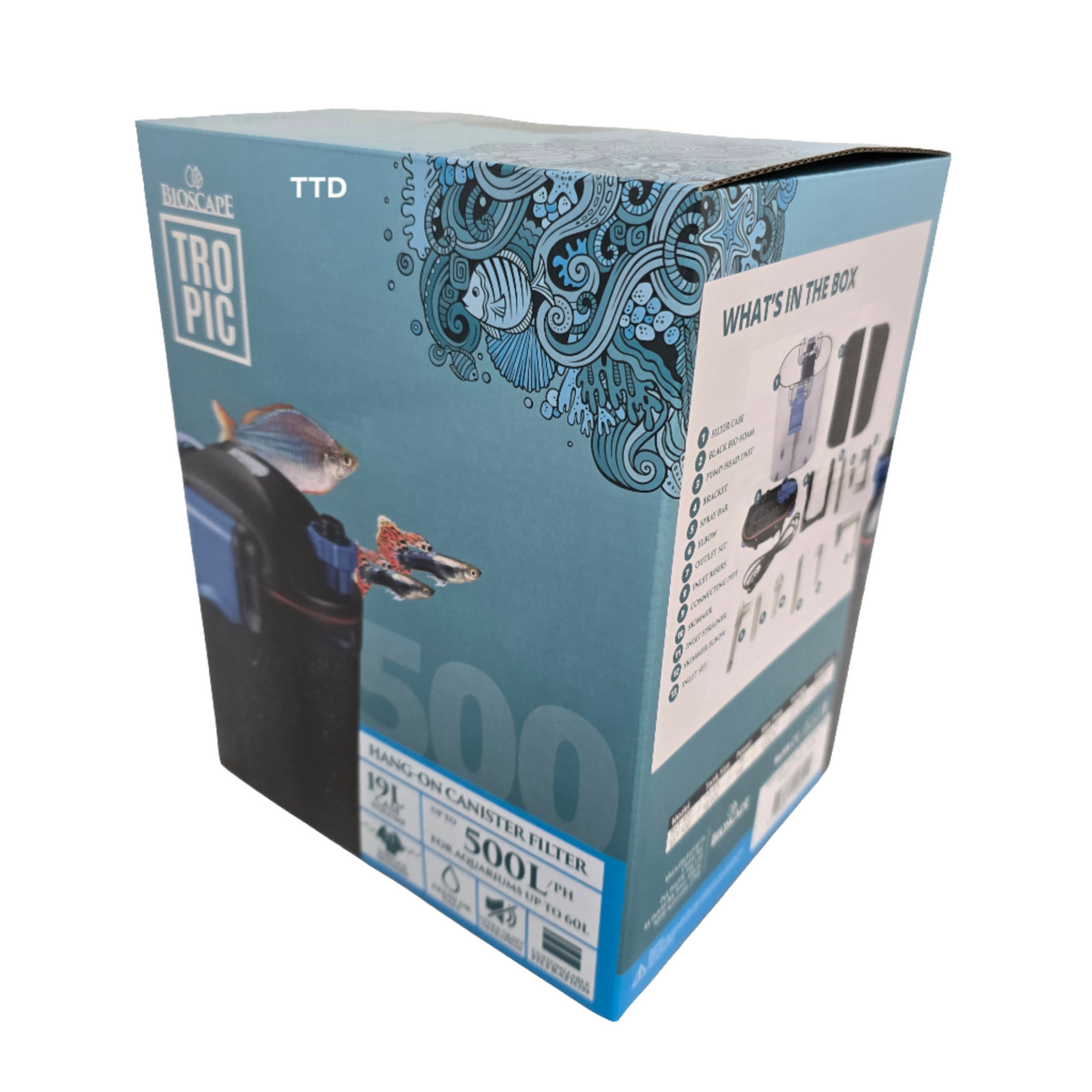 Bioscape Hang On Canister Filter 500lph - Aquariums up to 60L
