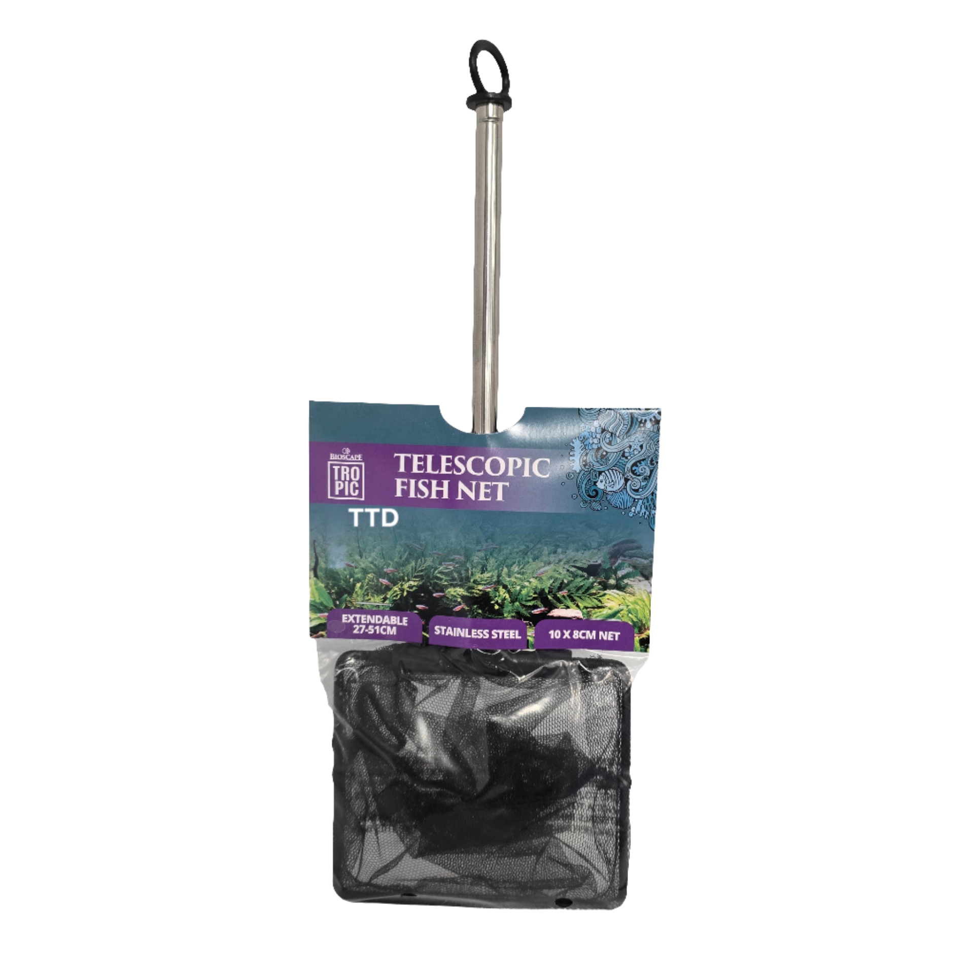 Bioscape Telescopic Fish Net 10 x 8cm - 27-51cm Long with Extendable H Bioscape Telescopic Fish Net 10 x 8cm - 27-51cm Long with Extendable H