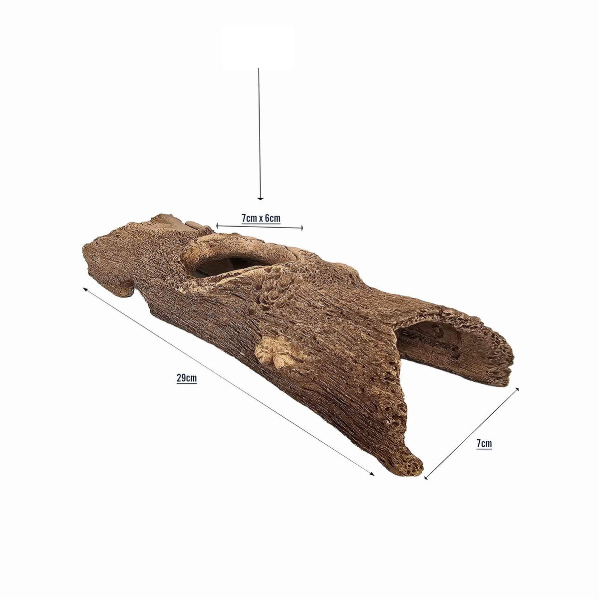 Betapet Clay Half Log XLarge - Ceramic Shelter Ornament