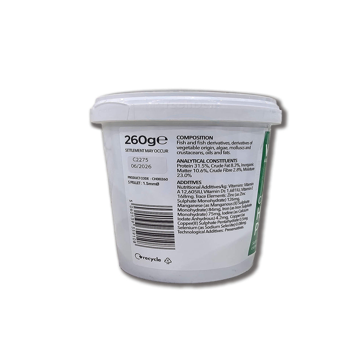 Vitalis Cichlid Herbivore Pellets 260g (1.5mm)